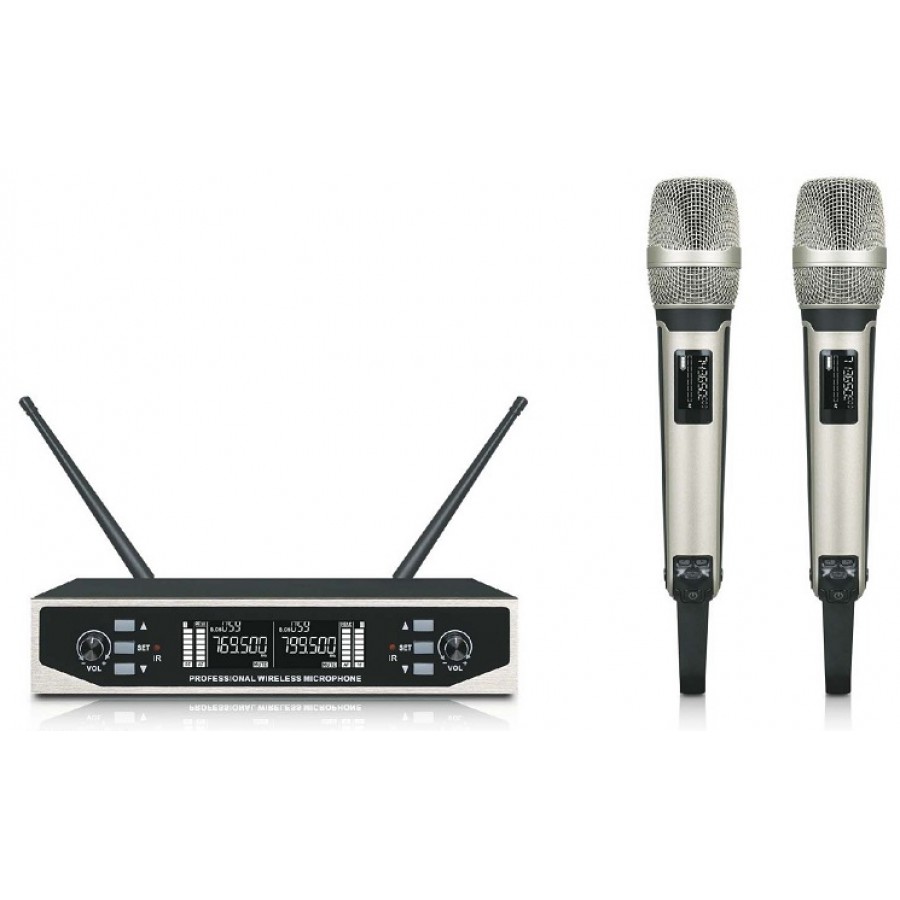 Madmic X-6 - двухканальная радиосистема с двумя беспроводными микрофонами, сменные частоты UHF