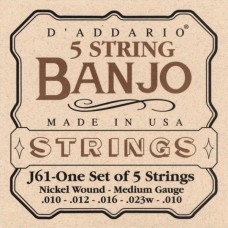 D'ADDARIO J61 - струны для банджо, 5 String and Tenor Banjo/Medium/Nickel