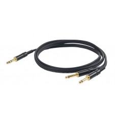 PROEL CHLP210LU15 - инсертый кабель,  6.3 джек стерео <-> 2 х 6.3  джек моно, длина - 1,5м