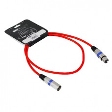 INVOTONE ACM1101/R - микрофонный кабель,  XLR(папа) <-> XLR(мама),  длина 1 м (красный)