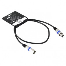 INVOTONE ACM1101/BK - микрофонный кабель, XLR(папа) <-> XLR(мама),  длина 1 м (черный)