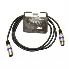 INVOTONE ACM1102/BK - микрофонный кабель, XLR(папа) <-> XLR(мама),  длина 2 м (черный)