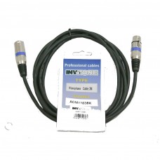 INVOTONE ACM1103/BK - микрофонный кабель,  XLR(папа) <-> XLR(мама),  длина 3 м (черный)