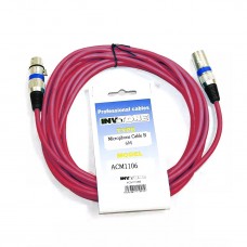 INVOTONE ACM1105/R - микрофонный кабель, XLR(папа) <-> XLR(мама),  длина 5 м (красный)