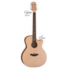 LUNA GYPSY FLM - акустическая гитара с вырезом,ель,графика фактуры клена