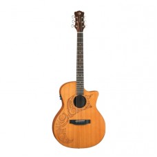LUNA OCL TAT CDR - электроакустическая гитара,вырез,кедр,цвет натур.матовый,гр 