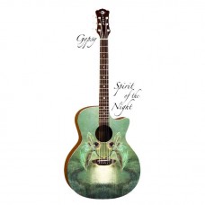 LUNA Gypsy SOTN - акустическая гитара с вырезом,ель,рисунок 