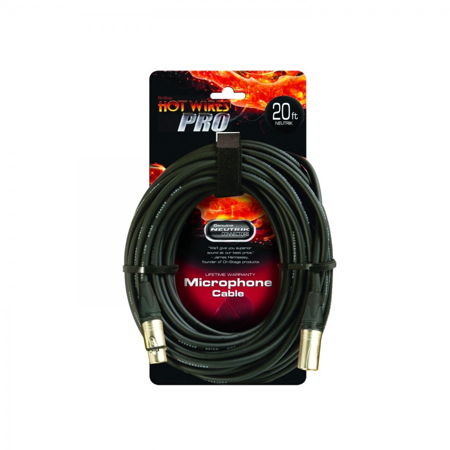 ONSTAGE MC-20NN - микрофонный кабель XLR(папа) <-> XLR(мама), разъемы  ( Neutrik) , длина 6.1м.