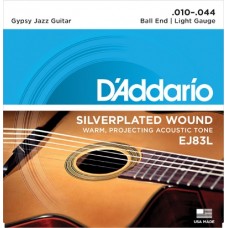 D'ADDARIO EJ83L - струны для акустической гитары типа Selmer (Gypsy guitar), серебро, Light, 10-44