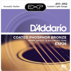 D'ADDARIO EXP26 - струны для акустической гитары фосфор/бронза, Custom Light, 11-52, 6-гранный корд
