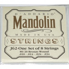 D'ADDARIO J62 - струны для мандолины, Mandolin-80/20 Bronze